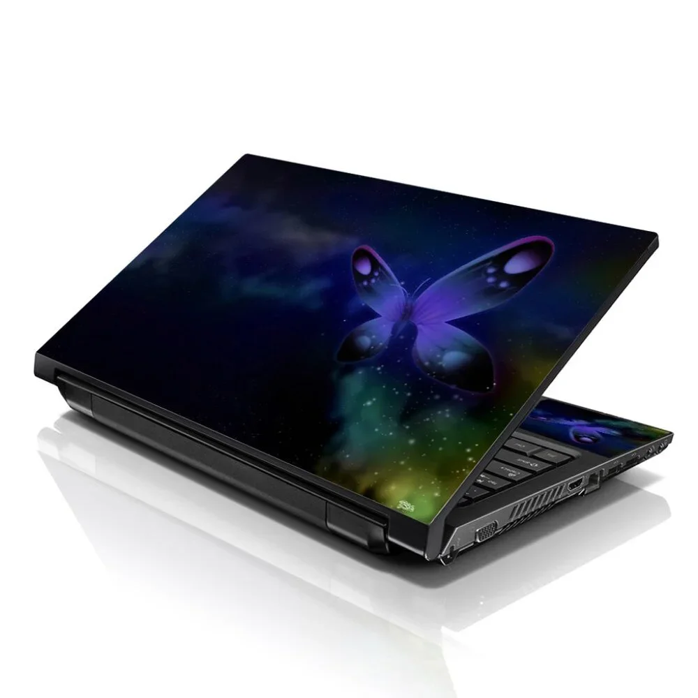 LSS 15.6 & 17.3 Inches Laptop Notebook Skin Sticker Decal - Purple Blue Butterfl